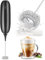 Milk Frother Handheld Whisk Battery Powered Drink Mixer, Milk Frother Foamer & Mini Drink Mixer Coffee Frother Whisk, Electric Portable for Latte, Cappuccino, Hot Chocolate- Black
