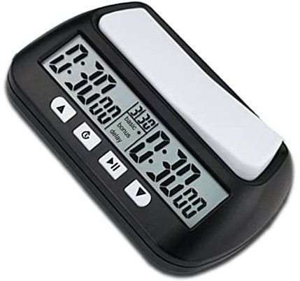 Schackur digital, timer med akustisk larmfunktion YS 902 svart engelsk version professionell för brädspel 3 i 1 multi bärbar