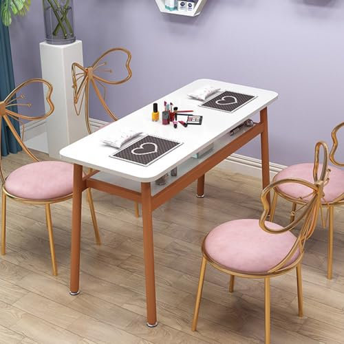 Moderner professioneller Maniküretisch mit offenem Regal, Nageltisch und Stuhl-Set für Schönheitssalon, Spa, Zuhause und Maniküre-Shop