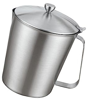 Cabilock Tasse à Mesurer Avec Couvercle Pichet Gradué Acier Inoxydable Pour Lait Café Expresso Usage Cuisine Et Bar