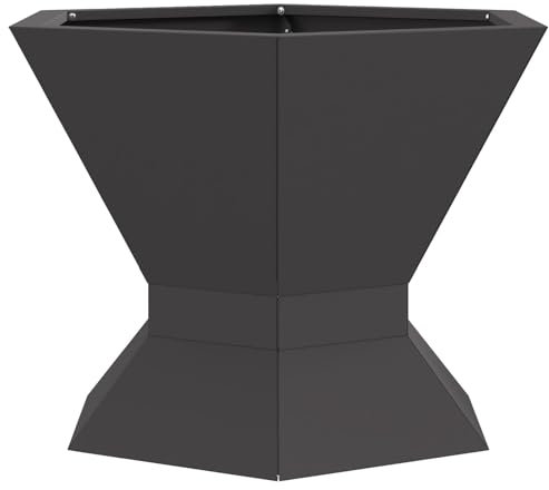vidaXL Feuerstelle Schwarz 50 x 50 x 40 cm Stahl, Moderner Outdoor-Feuerkorb, sechseckig, rostfrei, praktische Wärme für Partys, Terrasse, Camping-Deko