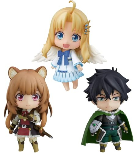 Iwatani - Figuras de Naofumi Raphtalia/Firo, figura de anime, cabeza movible e intercambiable, figura de acción de anime de PVC para fanáticos, 10 cm