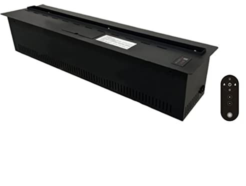 Chimenea eléctrica empotrada ultrafina con control remoto, simulación de llama 3D, temporizador, negro mate, calentador de pared de 700 mm para decoración del hogar y comodidad