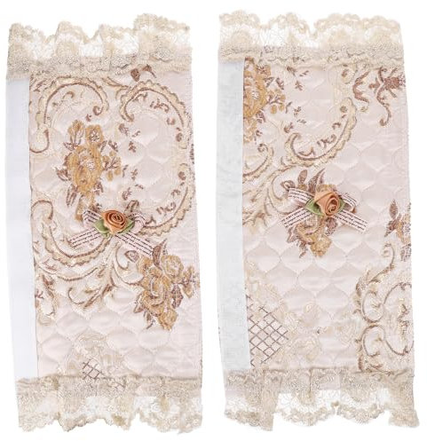 COLLBATH Copri Maniglia Per Frigorifero in Tessuto Decorativo Pizzo, Protezione Per Maniglia Porta Elettrodomestici, Lavabile e Riutilizzabile, Coprimaniglia Per Cassetto e Frigorifero Tocco Caldo