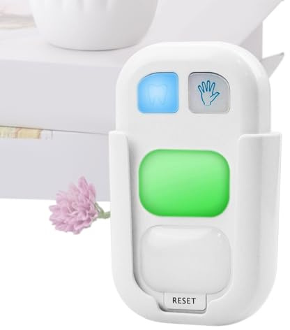 Timer per lavarsi i denti – 5,6 x 3,8 x 9,9 cm vetro clessidra, simpatico aiuto per spazzolino da denti, in plastica colorata con tubo di vetro trasparente, divertente strumento di allenamento per