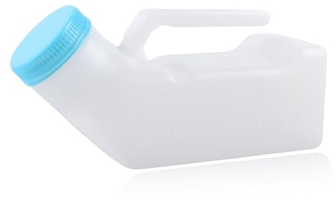 Urinale für Männer mit durchscheinendem Deckel, tragbares Urinal für Männer, 1000 ml, Urinflasche mit Deckel, große Kapazität, klare Messskala, kein Verschütten, praktisch, hygienisch, nachts