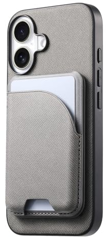 COQUE étui pour Apple iPhone 17 avec Porte-Cartes magnétique, Prend en Charge Le Chargement sans Fil, Dispose d'une Fonction de Support, Antichoc pour Apple iPhone 17-Gris