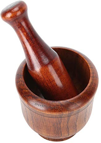 ZAWELIYO Bol de Broyage en Bois, Ensemble de Pilon à Mortier Manuel pour Broyeur D'ail et de Gingembre, Outil de Cuisine en Bois de Jujube pour la Cuisine