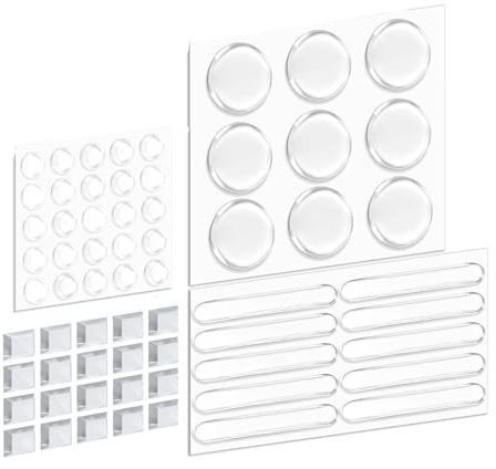 UCLEVER Elastikpuffer Transparent Selbstklebend, 99 Stücke Silikon Schutzpuffer Möbelpuffer Gummipuffer zur Lärmdämpfung Verhindern Rutschen und Kratzer (99)