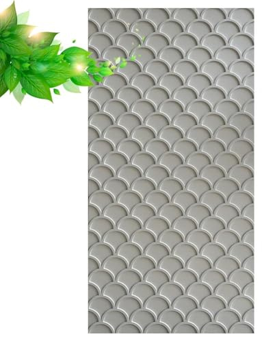 Panneau mural 3D avec texture écailles de poisson, imperméable, revêtement en polyuréthane découpable, brique texturée pour fond de salon et chambre à coucher (blanc, 1 pièce)