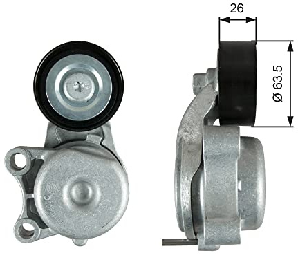 GATES T39343 Rullo tenditore cinghia Poly-V | Compatibile con: JEEP GRAND CHEROKEE IV, GRAND CHEROKEE VAN