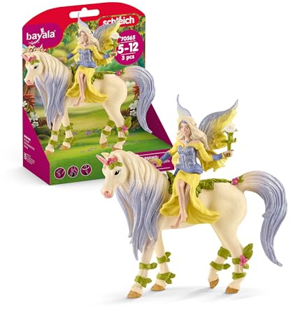 SCHLEICH 70565 Sera mit Blüten-Einhorn, für Kinder ab 5-12 Jahren, BAYALA - Spielfigur
