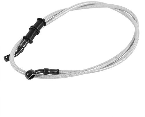 Keenso Brake Gas Pipe Hose, 4 Colors 50cm - 200cm Brake Oil Hose Motorbike Brake Hose Brake Line Motorcycle Braided Oil Hose Brake Clutch Oil Hoses Pipe for Dirt Bike, Enduro, Motocross(1200mm-silver)