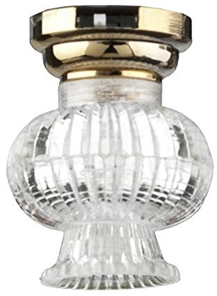 Melody Jane Puppenhaus Deckenlampe Klar Gemustert Lampenschirm Messing Beleuchtung Batterie Lampe