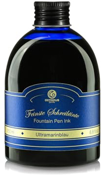 Füllhaltertinte in praktischer Nachfüllflasche,Schreibtinte für Füllhalter,Füllertinte,Kalligraphie Tinte in Ultramarinblau 250ml