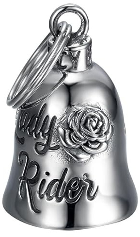 BOBIJOO JEWELRY - Clochette moto LADY RIDER Porte-bonheur MOCY BELL Acier inoxydable Argent