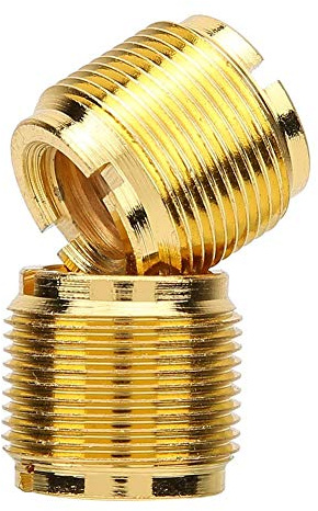 5/8-27 auf 3/8 Schraube Adapter, golden, für Mikrofonständer, Kamera Stativ und diverse Geräte, Screw Adapter, 16mm auf 8mm, 2 Stück