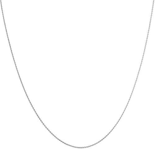 14 Karat 585 Gold Feine Rund Ankerkette Breite 0.8 mm Weißgold Kette