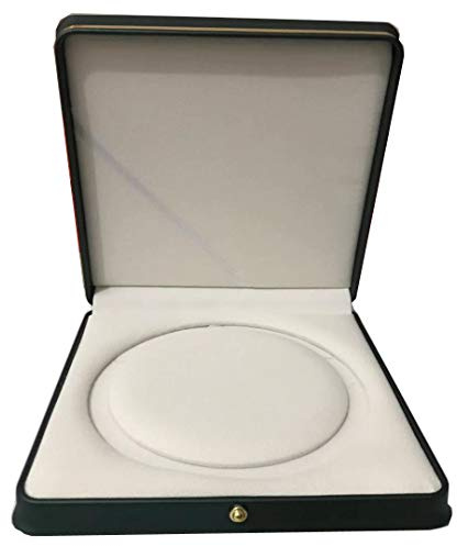 JunningGor Blackish Green Premium Leather Box Wedding Jewelry Set Display Case Storage Holder (For Pearl Necklace)