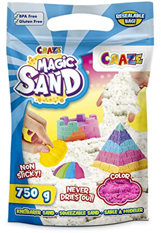 CRAZE MAGIC SAND Refill Pack de Arena Mágica para Niños en color rosa, 750g de Arena sin gluten