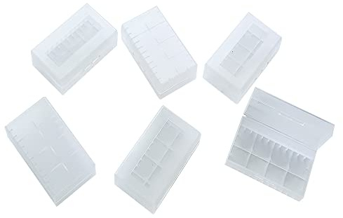 WYAN 6 Pezzi 20700/21700 Battery Box,Custodia per Batteria Impermeabile,Scatola portabatterie per Protezione e Trasporto (Bianco Trasparente)