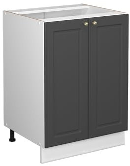 Vicco Mueble bajo de Cocina Fame-Line, Antracita-Oro/Blanco, 60 cm sin encimera
