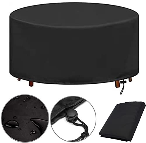Funda Muebles de jardín, Ø120x75cm Funda Mesa Jardin Impermeable Redonda Funda Protectora para Muebles Funda Sofa Jardin Exterior Anti-UV, Resitente al Polvo, para Sofa Patio (Ø120x75cm)