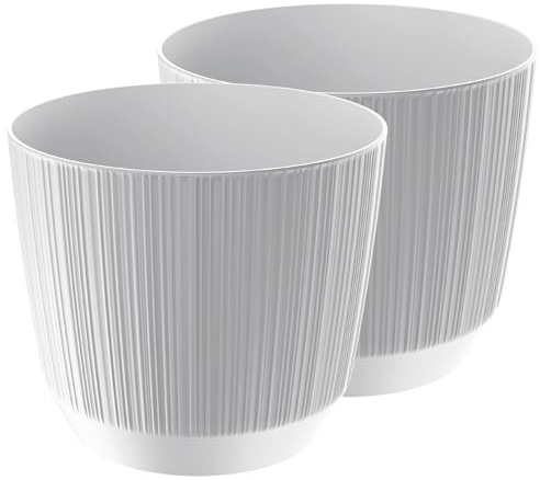 Zero Home - Blumentöpfe I 2 Stück Blumenübertopf Set I Classic Design I Aus Haltbarem Material I Keine Abflusslöcher I Hergestellt in EU I Premium Qualität I WEIß - ⌀ 17 cm