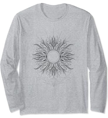 Sommer Sonne Symbol Mittsommer Sonne Fineline Tattoo Langarmshirt