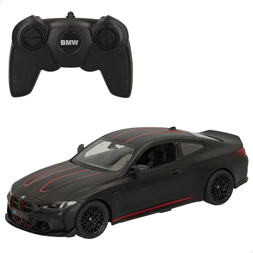 ColorBaby Spår - Radiostyrd bil, BMW M4 CSL, officiellt licensierad, skala 1:16, med ljus, matt svart, radiostyrda bilar, radiostyrda fordon, fjärrkontroll, barngåvor (41281)