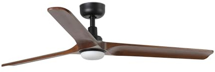 Faro HEYWOOD Grand ventilateur de plafond DC à LED noir et bois foncé, 6 vitesses