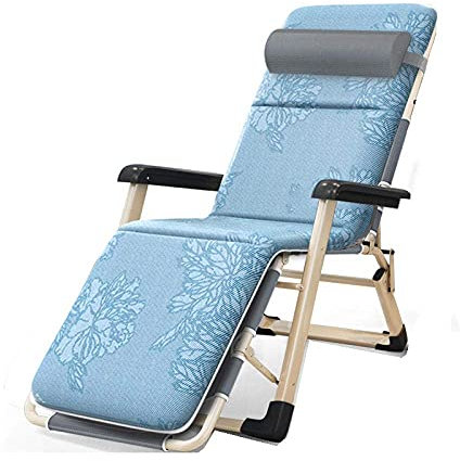 Sonnenliege, lässige Lounge-Stühle für beide Parteien, einzelnes klappbares Saisonbett, Büro-Outdoor-Reise-Portheting, Alter Mann-Strandstuhl für Erwachsene – Himmelblau, kleine Überraschung,