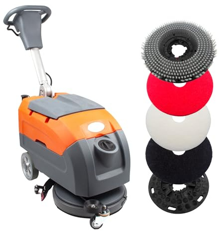 SUNMAX RT35 17 Walk-Behind Floor Scrubber Machine, 7.9/9.2-Gal Tanks, 19000 sqft/h, with Anti-Collision Wheel for Protection