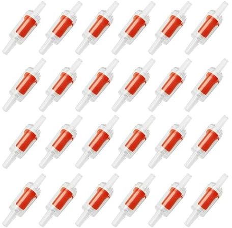 SJZBIN 24PCS Red Plastic Check Valve Aquarium Air Check Valve One Way Air Valve Red Clear for Aquarium Air Pump Perfect for Fish Tank Aerator