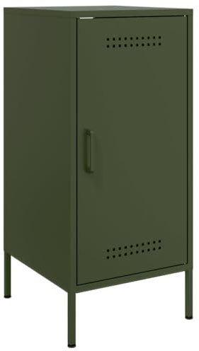 vidaXL Aparador Acero Verde Oliva 36x39x79 cm, Armario Auxiliar, Mueble de almacenaje de Cocina, aparador de Comedor