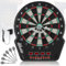 Elektrische Dartscheibe, E Dartboard Dartautomat mit Sprachansagen, 4 LED-Bildschirme, 6 Dartpfeil, 27 Spiele 243 Spieloptionen DB269