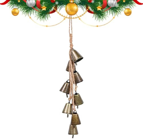 Kuhglocken Weihnachtsdekoration – Metall Weihnachten Retro Kuhglocken Set, Dekorationswerkzeug mit knackigem Klang für Haustür, Weihnachtsbaum, Kaminsims, Weihnachtskranz