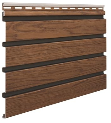 Vilo Kunststoffpaneele FRONTO Fassaden- und Deckenpaneele 295x28,3cm, Nussbaum, wasserfest, UV- und stoßbeständig, einfache Klick-Montage, wartungsfrei, für Wand, Decke, Dachuntersicht, 4 Stück