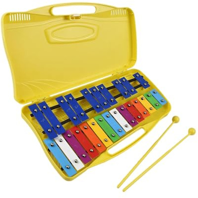 Xylophon-Instrument Für Erwachsene 25 Noten Glockenspiel Xylophon Bunte Metalltasten Rhythmusinstrument Mit 2 Schlägeln Handetui Geschenk Für Anfänger
