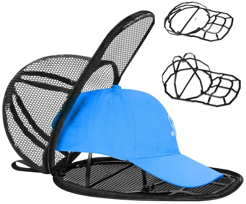 JGGDDU Hut-Unterlegscheibe für Baseballkappen, Cap Washer für Baseballmützen, Baseball Cap Waschgestell für Waschmaschine oder Geschirrspüler, Faltbarer Gebogener Käfig-Reiniger, Schwarz
