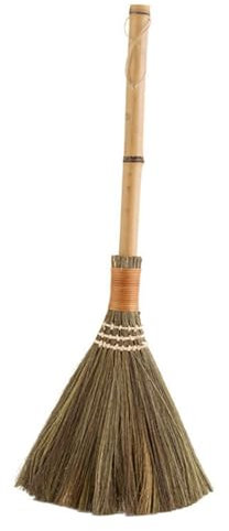 MagiDeal Escoba de Paja Vintage, Decorativa, Suave, Hecha a Mano vietnamita, para barrenderos, cocinas, oficinas, Interiores y Exteriores, hogar, Largo
