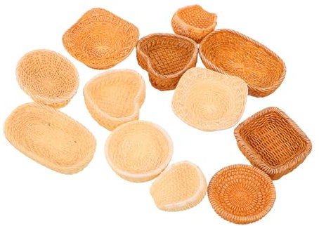 TOYANDONA Miniatur Rattan Korb Dekoration 12 Stück Kreative Flechtkörbe Für Puppenhaus DIY Garten Deko & Mini Picknick Körbe Hochwertige Mini Aufbewahrungskörbe