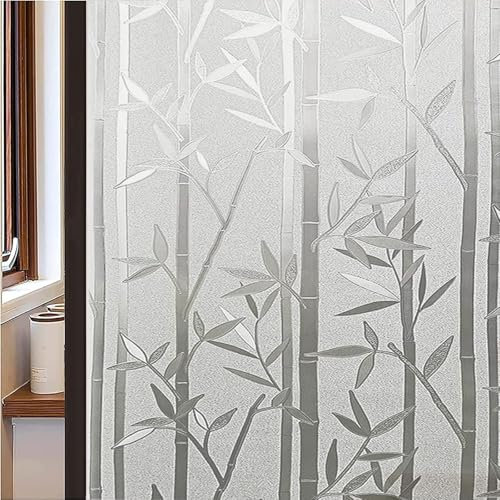 Selbstklebend Sonnenschutzfolie 20 x 200 cm Sonnenschutz Hitzeschutz Uv-Schutz Selbsthaftend Sichtschutzfolie Statisch Haftende Dekofolie für Büro Und Haus, Bambus