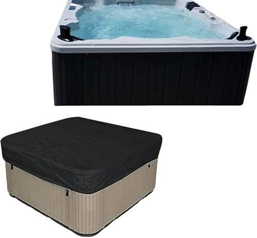 Whilmsiy Orbiatils Housse de Protection pour Bain à Remous de Jardin, Couverture de Jacuzzi Imperméable, Tissu Oxford, Anti-poussière, Anti-UV, pour Extérieur Spa Baignoire Gonflable