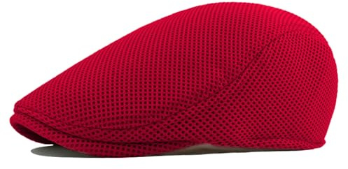 meioro Gorra plana de malla para hombre, transpirable, de verano, boina, hiedra, Gatsby, irlandés, cabbie, para conducir, envoltura completa