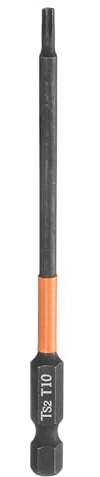 QUARKZMAN T10 Torx Bit Kopf Schraubendreher Bit Set 100mm Lang 1/4 Magnetisch Sechskant Schaft Ohne Loch Hex Sechskant Schraubendreher Bohrer S2 Stahl Bitsatz für Akkuschrauber Werkzeug