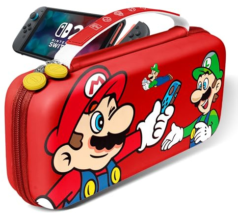 Xcitifun Carrying Case Designed for Nintendo Switch 2 for Kids Girls Boys Cute Kawaii Travel Carry Bag for Switch 2 (2025) 10 Game Cartridge Switch 2 Protective Cover Carrying Cases - Red Friends