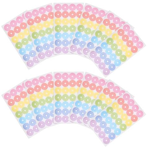 Housoutil 40hoja Etiqueta Adhesiva Protectora Pegatinas Para Etiquetas De Refuerzo Perforadas Para Carpetas Para Reparar y Reforzar Perforados De Pegatinas Autoadhesivas