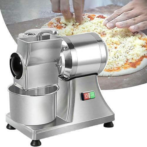 BTOIASYHF Rallador de Queso EléCtrico Comercial, 550 W Grande, de Acero Inoxidable, para Mantequilla, Pan y Salvado