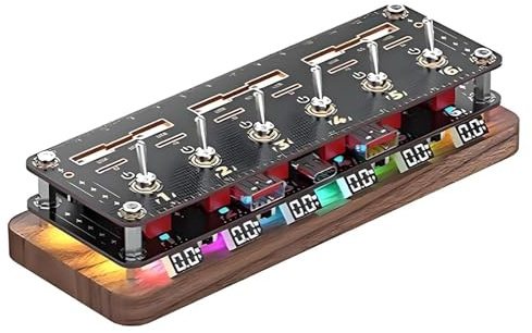 USB Hub Docking Station, 6 Port Switcher, Independent Control, Button Switch, RGB Light Colorful, Share Devices, With Lcd Digital Display, for Boyfriend Gift